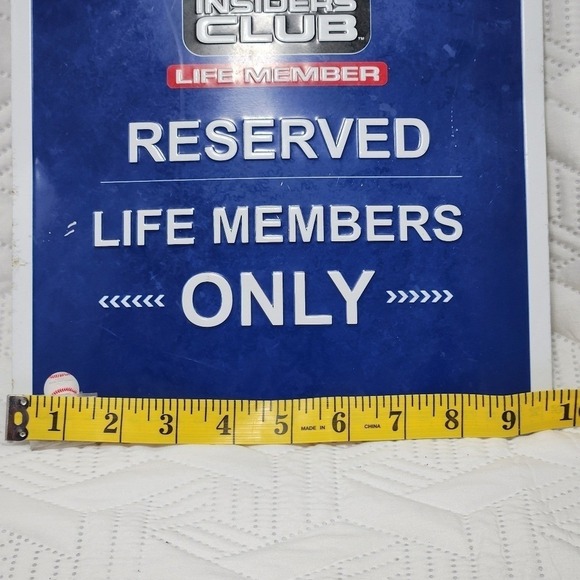 MLB Vintage Members Only Club Reserved Sign Memorabilia Official League Sport - Picture 13 of 15